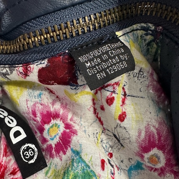 Desigual, Blue Leather Faux Jacket, Size 36 - Picture 12 of 15